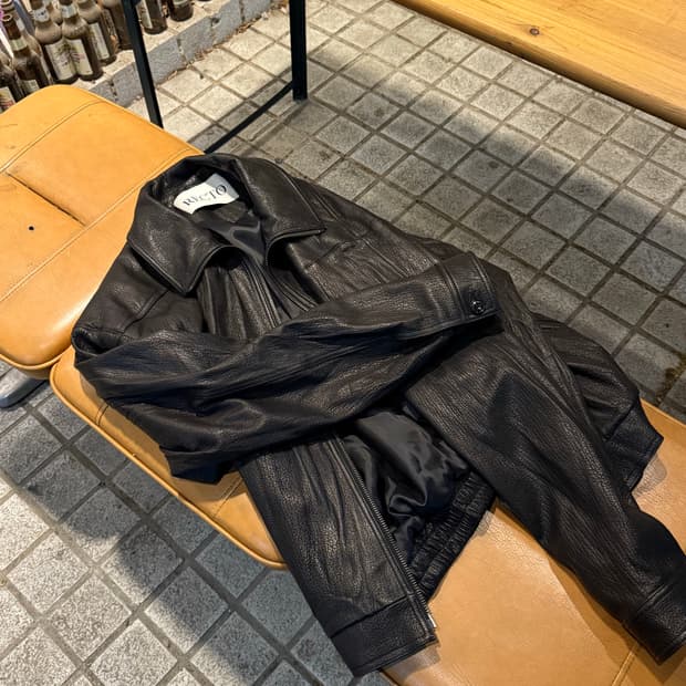 렉토 크링클 하이넥 레더 XL