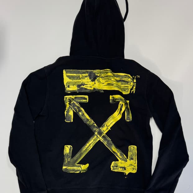 정품!! 오프화이트 블랙 애로우 후드티 M