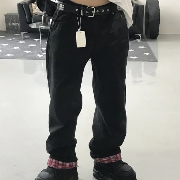 JPN 블랙 팬츠