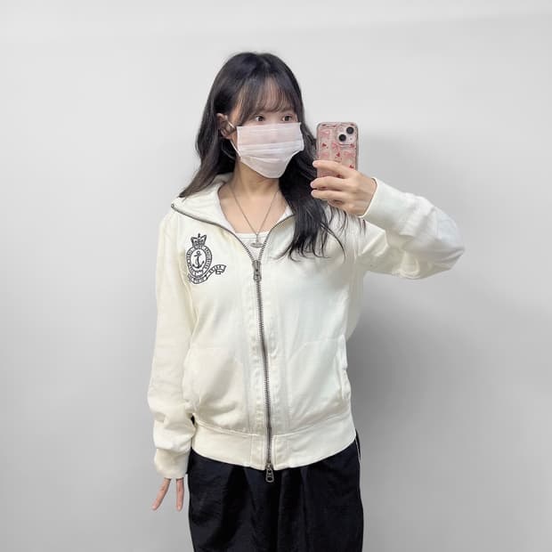 폴로 랄프로렌 파커 자수 후드집업 화이트