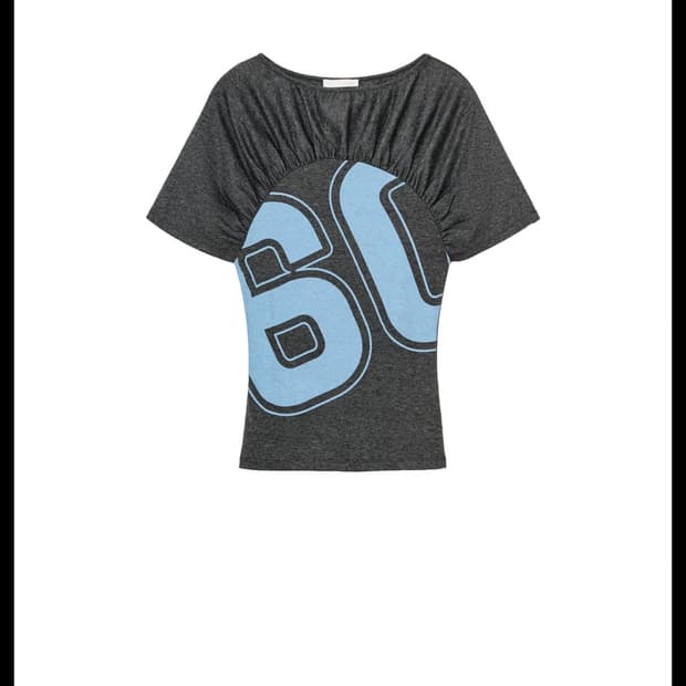 zara GATHERED NUMBER T-SHIRT