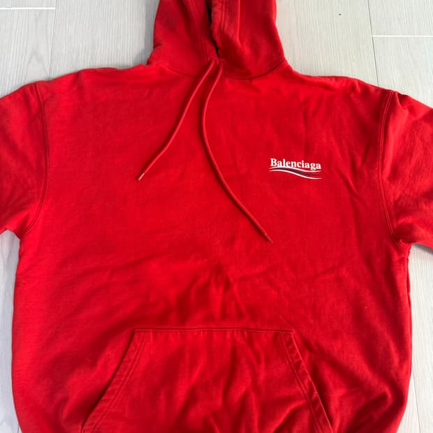 발렌시아가 웨이브 후드/레드/xs