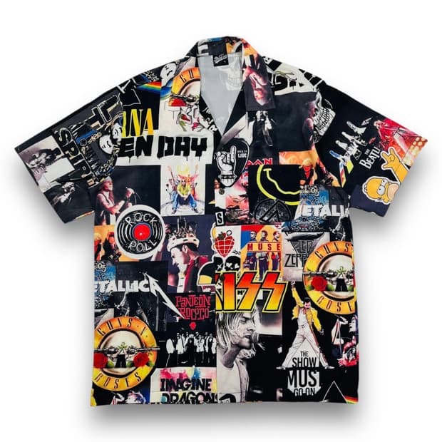 펑크 락 밴드 S 맴버 빈티지 그래피티 반팔 셔츠