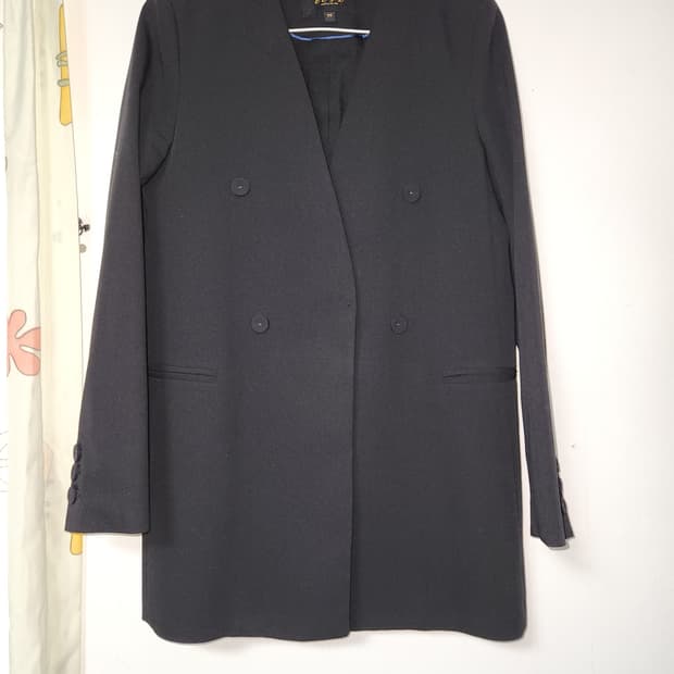 OOTD 블랙 더블 버튼 자켓 55 사이즈