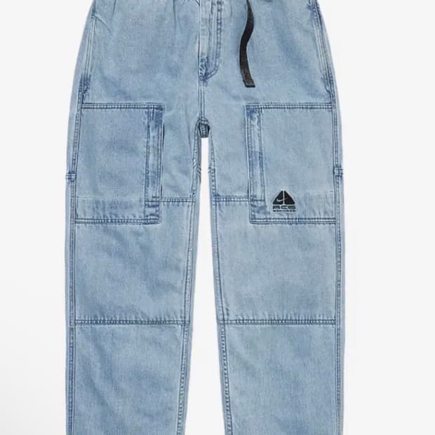슈프림 x 나이키 ACG 벨티드 데님 팬츠 워시드 블루 - 22FW