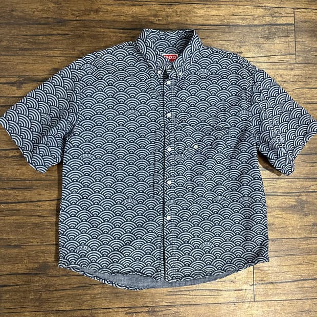 겐조 KENZO PARIS 세이가이하 패턴 셔츠 실측 L ~ XL
