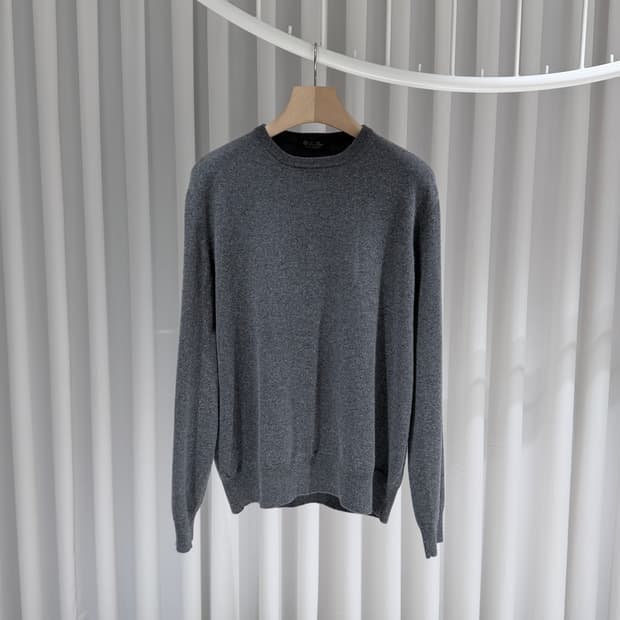 (A+/50) / 로로피아나 베이비 캐시미어 크루넥 니트 그레이