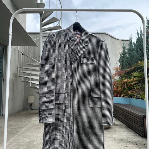 15FW 하운드투스 글렌체크 코트 