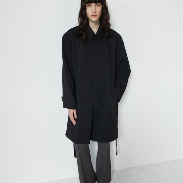 리포스 Repos 하프 오버 싱글 트렌치 코트 블랙