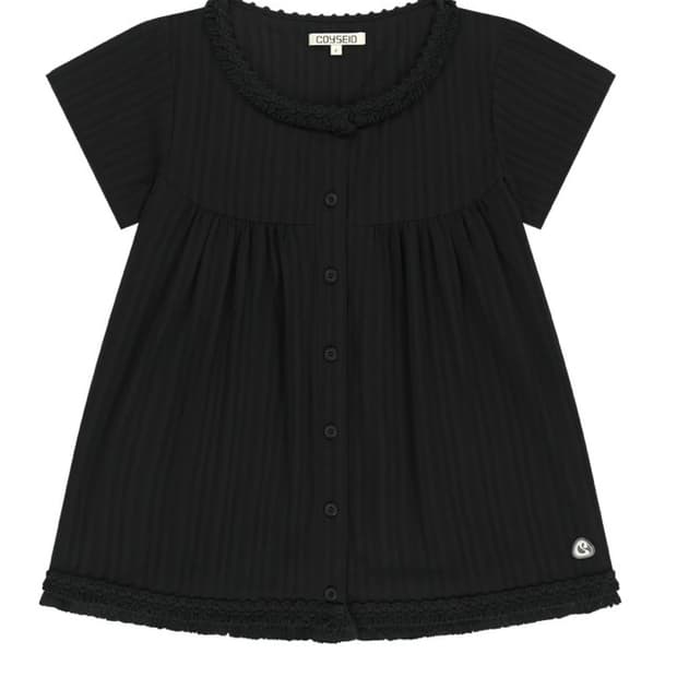 [새상품] 코이세이오 프린지셔링블라우스 블랙