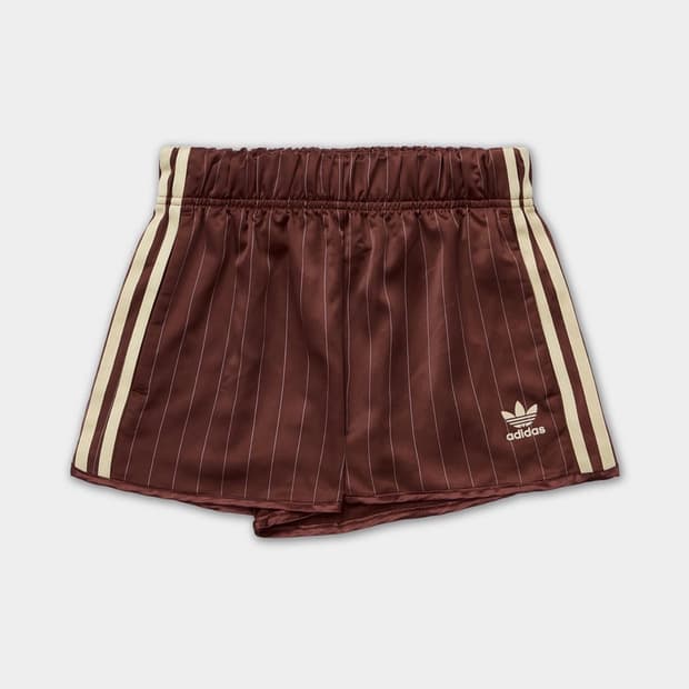 Adidas 핀스트라이프 새틴 숏 팬츠 브라운