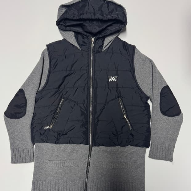 여성 PXG 골프 커스텀 리메이크 패딩 니트 후드 집업 S ~ M