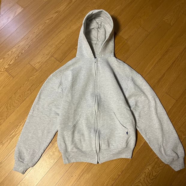 [M] 90s USA 빈티지 러셀 후드집업 헤더 그레이