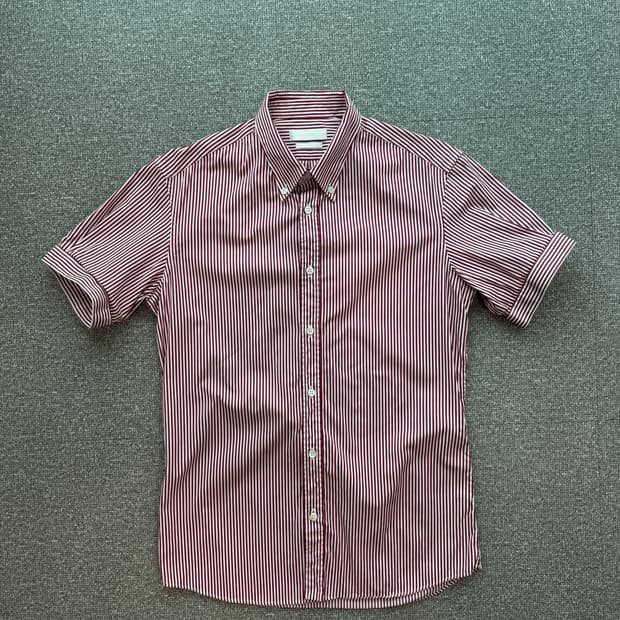 알렉산더맥퀸 레드 스트라이프 머슬핏 하프 셔츠 48 