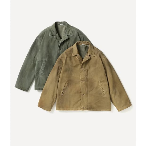 [3] 아프레쎄 빈티지 us 네이비 덱자켓 베이지