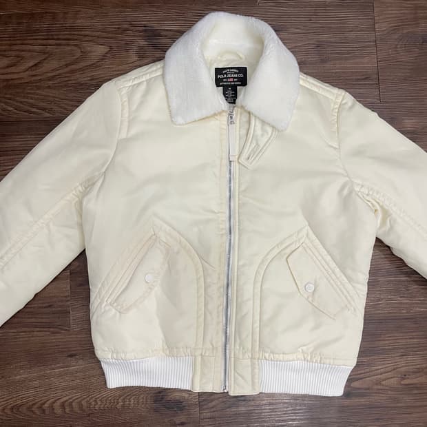 폴로 랄프로렌 크림 봄버 자켓 항공점퍼 