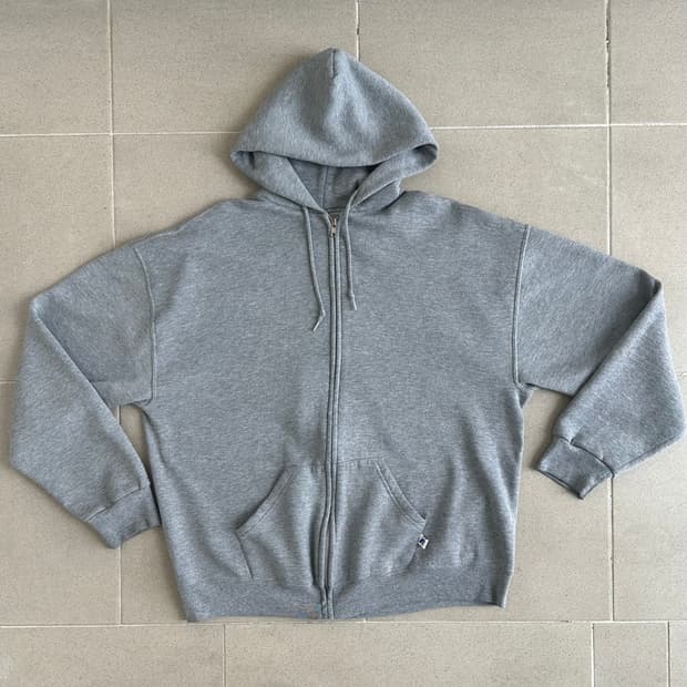 00s 빈티지 러셀 후드집업 그레이 XL