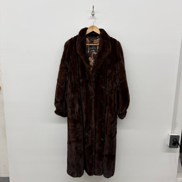 진도 JINDO 갈색 밍크 롱코트 여 M