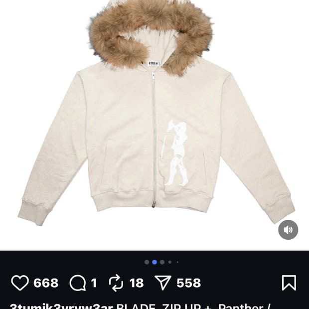 EMEW 퍼 후드집업