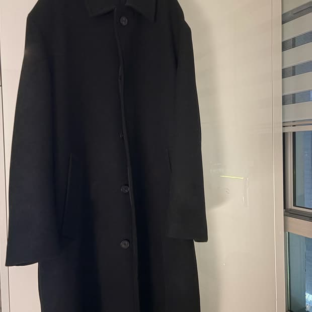 무신사스탠다드 울 블렌드 맥시 발마칸 로브 코트 블랙 L