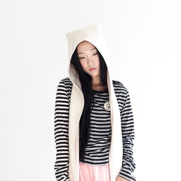 샵페어리 후드 머플러 아이보리