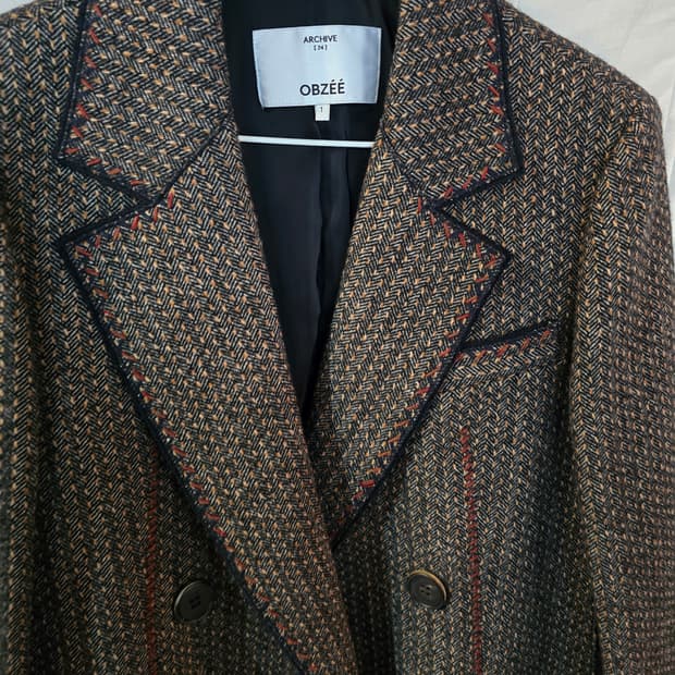 OBZEE 헤링본 더블 자켓