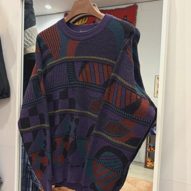 Zealzip 빈티지 멀티 컬러 케이블 니트