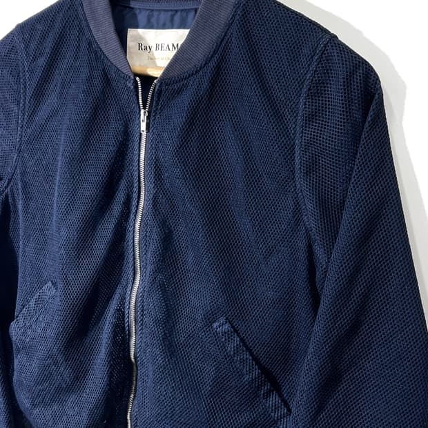 Ray Beams Mesh Bomber Jacket