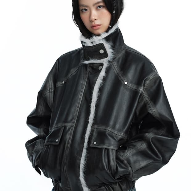 러프넥 무스탕 s 새상품