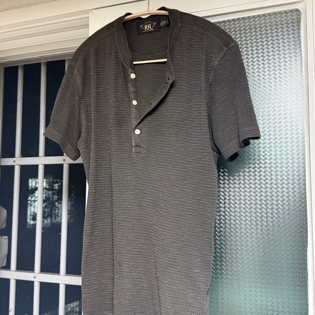 [S] RRL 와플 헨리넥 반팔 티셔츠