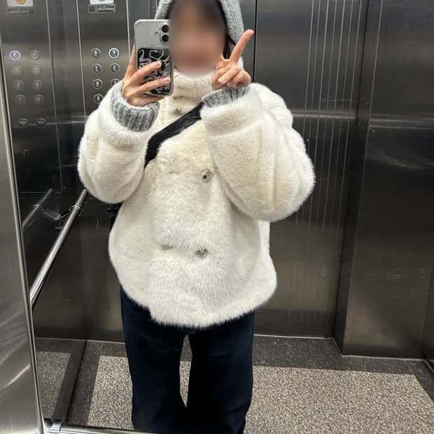 마리끌레르 더블 브레스티드 퍼자켓