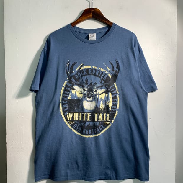 만원샵) delta 델타 빈티지 티셔츠 블루 L C244