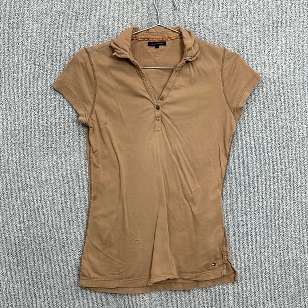 타미힐피거 빈티지 브이넥 반팔 카라티 M