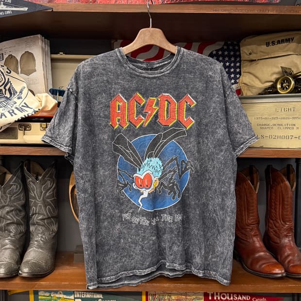 AC/DC 1985 월드투어 오피셜 머천다이즈 반팔 티셔츠 N2243