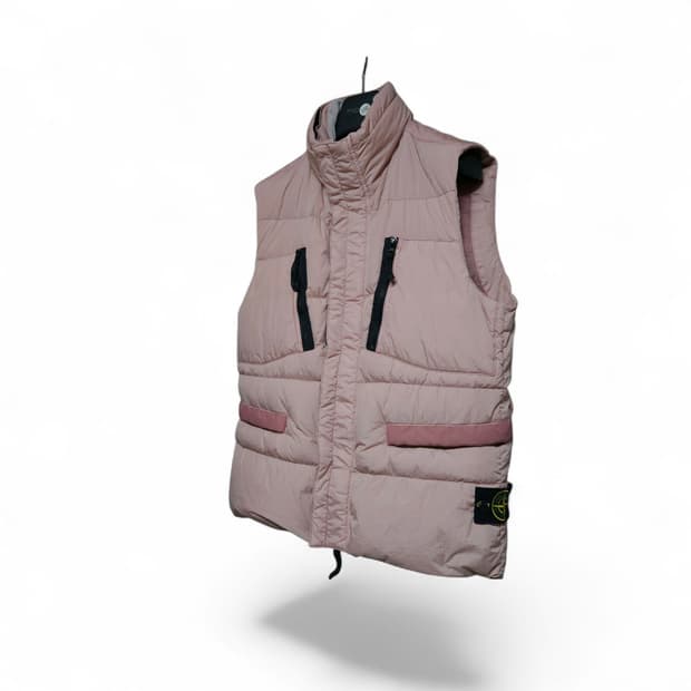 스톤아일랜드 16FW 크링클랩스 패딩 조끼 더스트핑크