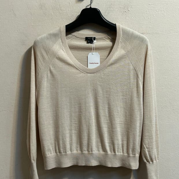 띠어리 시어 울 라운드 니트 베이지