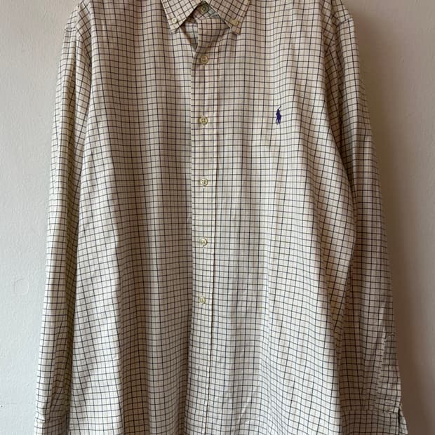 폴로 랄프로렌 남성 라이트베이지 코튼긴팔셔츠