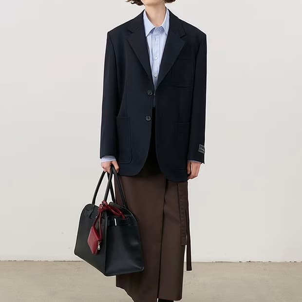 던스트 브라운 벨티드 랩스커트 맥시 M