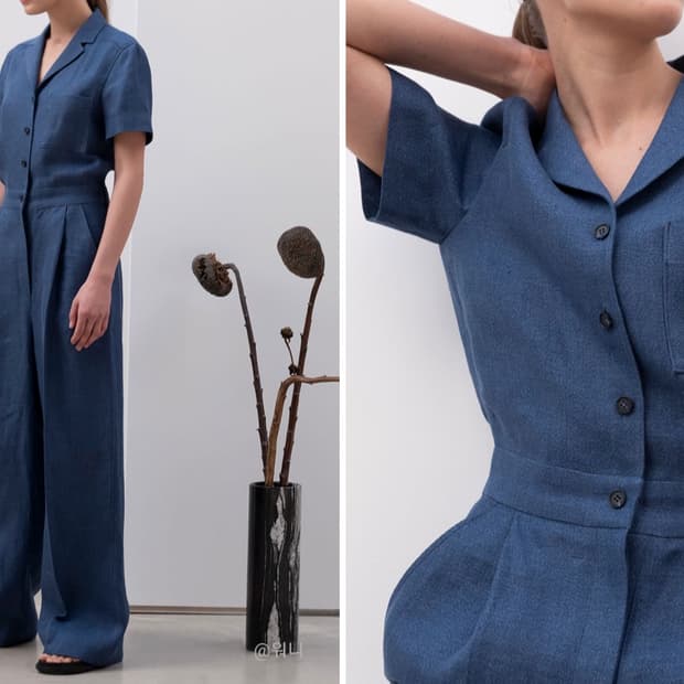 르비에르 LVIR 블루 린넨 점프수트