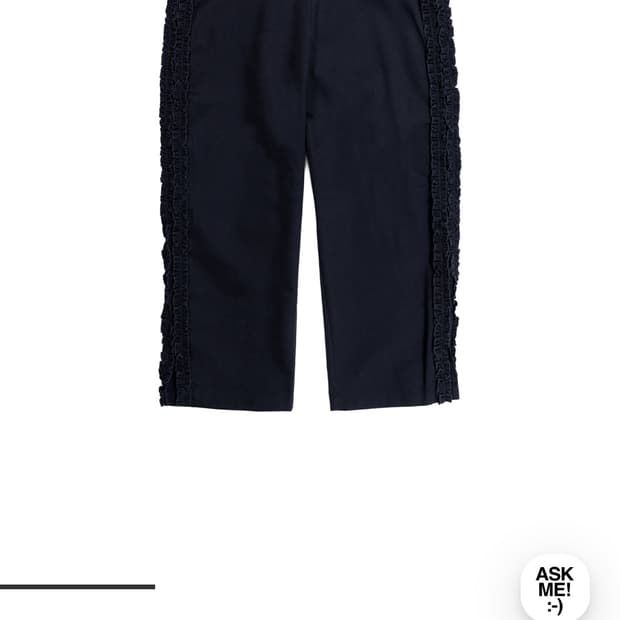 생긴스튜디오 RUFFLE SIDE SLIT CAPRI PANTS NAVY