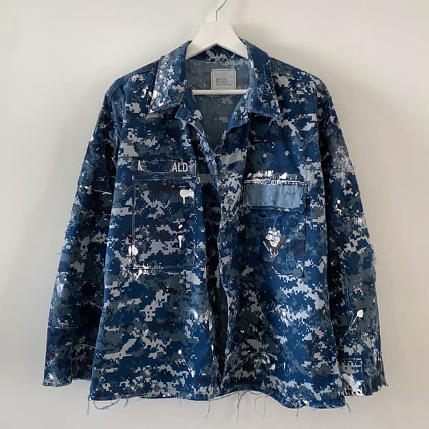 US ARMY 미해군 디스트로이드 페인팅 밀리터리 자켓