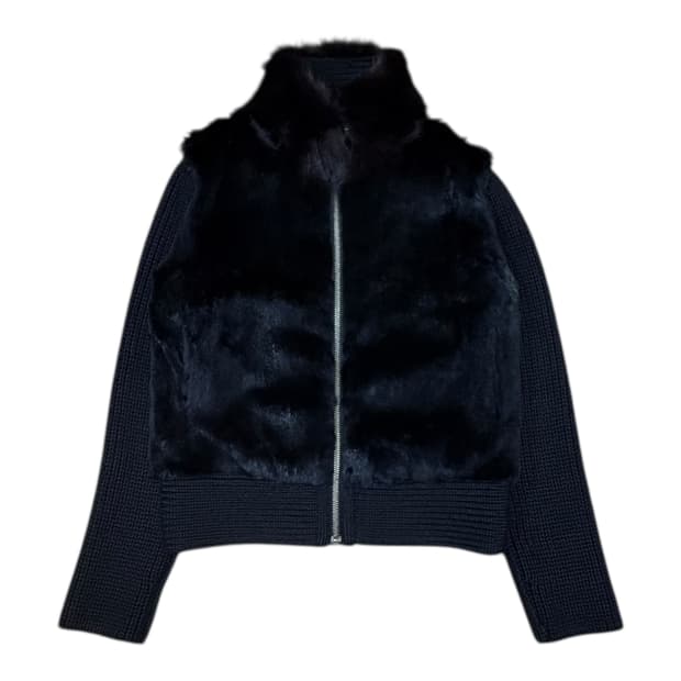 타임 한섬 토끼퍼 리버시블 트리밍 자켓