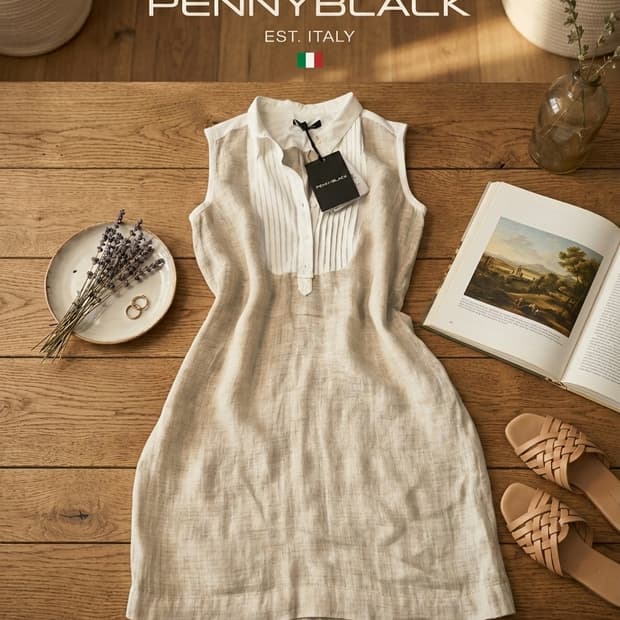 페니 블랙 린넨 100%비브 원피스
