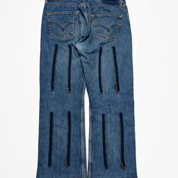 (33)리빌드 바이 니들스 백지퍼 데님팬츠