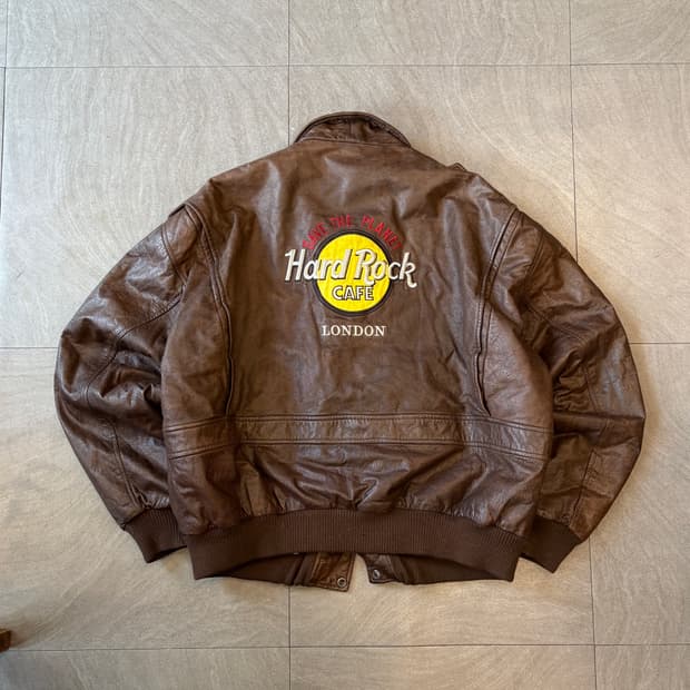 90s hardRockcafe 90년대 하드락 카페 런던 레더 자켓