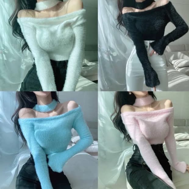 에이블리 앙고라 초커니트 