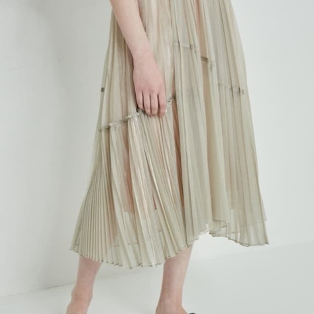 한섬 시스템 2021 언발 플리츠 롱 스커트 61-90사이즈
