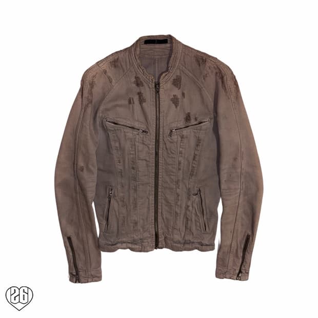 09SS Julius Damage Denim Biker Jacket