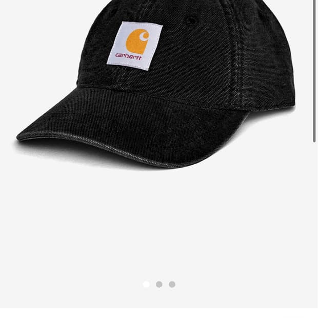 칼하트 캔버스 6-패널 캡 블랙/화이트 스톤 워시드 새상품