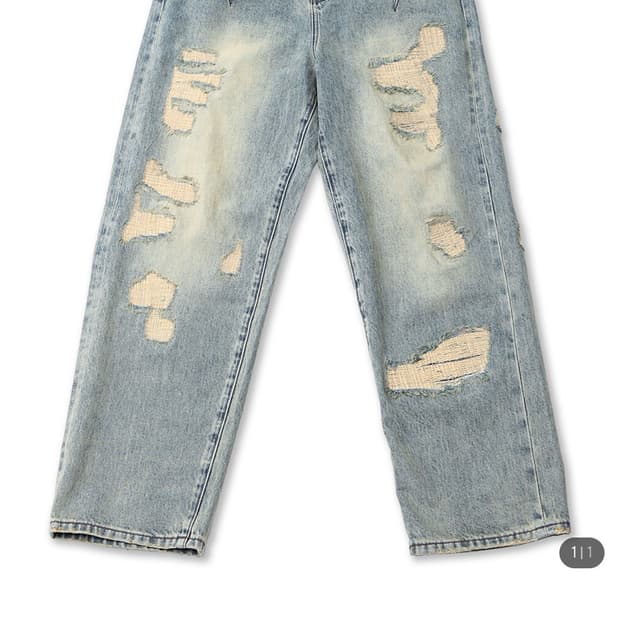 스키즘인듀싱 아카이브 데미지드 진스 블루 L